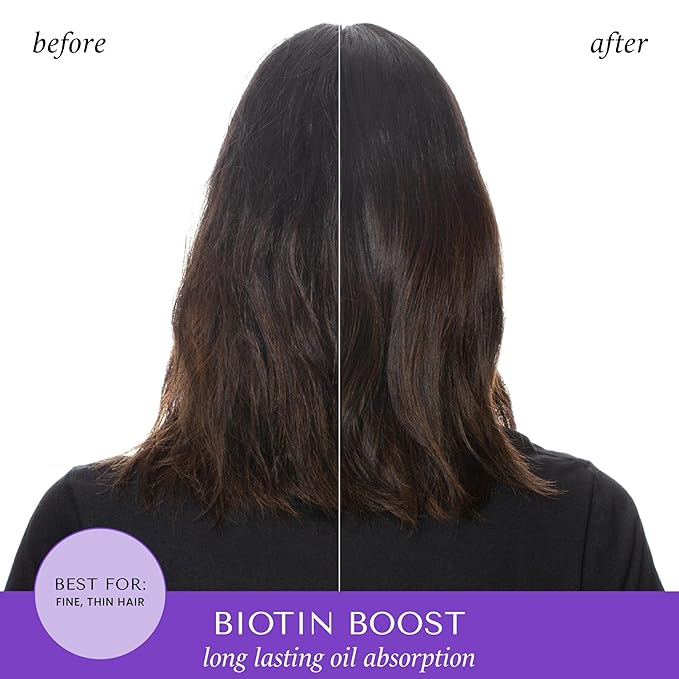 HASK Biotin Boost Thickening Dry Shampoo – Absorbs Oil, Adds Volume & Lift, Strengthens Strands, No Sulfates or Parabens, Cruelty-Free – 8.1oz