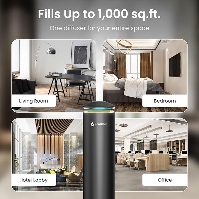 MajesticMist Waterless Essential Oil Diffuser - Aluminum Aromatherapy Scent Diffusers for Home, Room & Hotel, Quiet Aroma Diffuser 4oz, Remote Control, USB-C Powered, LED Display, 1000sq.ft