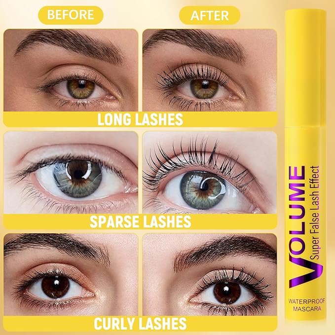 Bubble Mascara, Well-Defined Lashes And Enhances The Natural Look, Waterproof, Smudge-Proof, Waterproofcan Be Layered To Boost Curl (2PCS)
