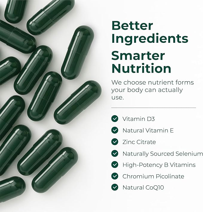 Multivitamin for Men – Essential Mens Multivitamins & Multiminerals 60 Liquid Capsules with Vitamin B12, A, D, C, Zinc, Magnesium & More for Total Body Wellness – 29 Key Nutrients & Vitamins for Men