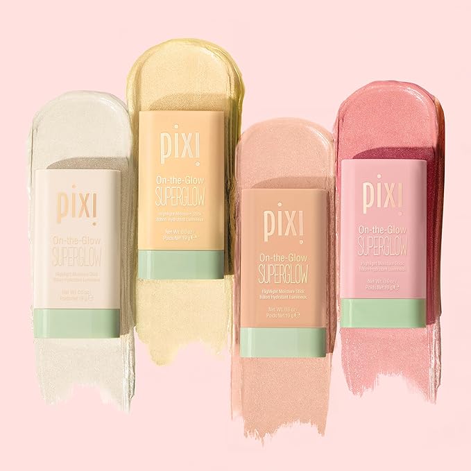 Pixi Beauty Radiance Ready On-the-Glow Trio | Hydrating Hydrating Tinted Moisture Stick Blush, Bronzer, and Highlighter Set | Travel Size, Vegan, and Paraben-Free