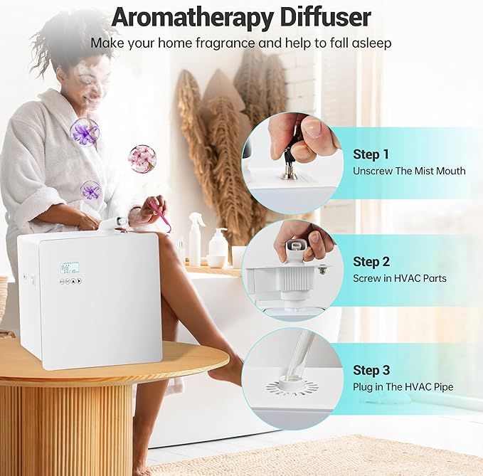 2025 𝐔𝐩𝐠𝐫𝐚𝐝𝐞𝐝 𝟓𝟎𝟎𝟎 𝐒𝐪.𝐅𝐭 1000ml Capacity Waterlesss Essential Oil Diffuser with Wi-Fi Control, Whole House Smart Scent Machine, Cold Air Diffuser Tech for Whole Home, Hotel, Party