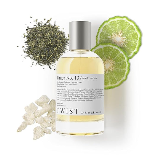 Twist Unica No. 13 - Eau De Parfum Inspired by Calv. K One, Long-Lasting Perfume For Women & Men, Green Tea & Bergamot, Vegan, Clean Ingredients, Unisex, Fragrance - Spray 100 ml | 3.4 fl. oz.