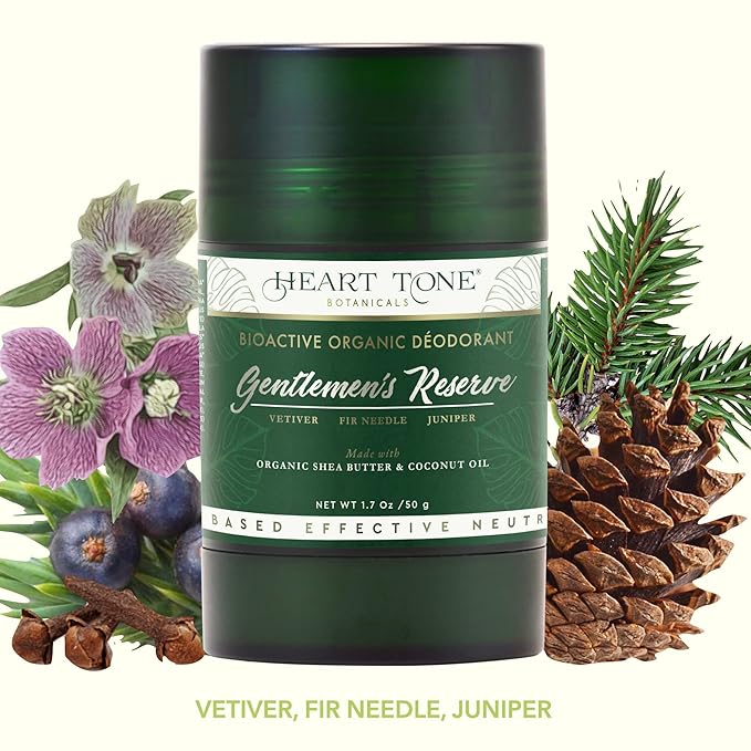 Natural Deodorant | Bioactive | Aluminum & Baking Soda Free | 24HR Protection | Men & Women | Gentlemen's Reserve Scent - Vetiver, Fir Needle, & Juniper