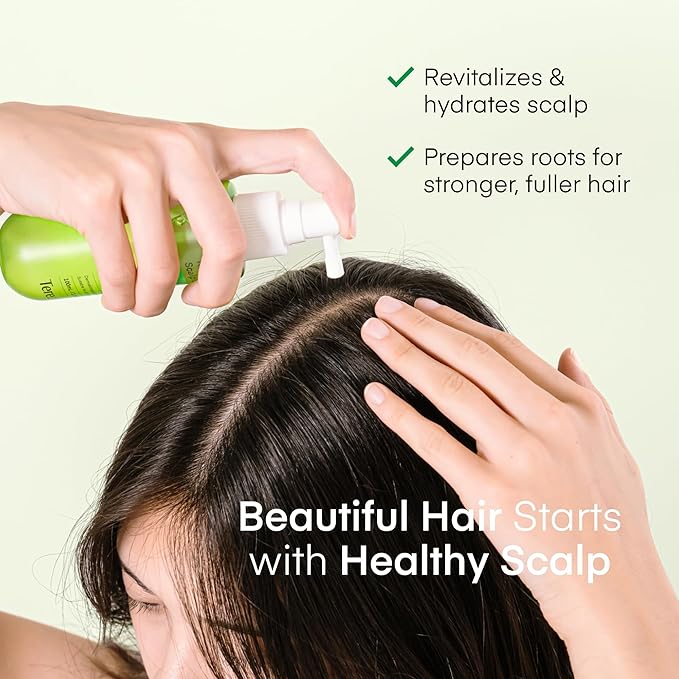 Scalp Serum for Hair Growth Spray - Korean Vegan Treatment for Hair Loss, Thinning & Itchy Scalp, Dermatologically-Tested, Lightweight Exfoliates Dandruff, Strengthen Roots for Men & Women - 2 Pack