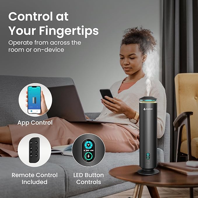 MajesticMist WiFi - Aluminum Waterless Essential Oil Diffuser with App Control, Scent Diffusers for Home, Room & Hotel, Quiet Aroma Diffuser 4oz, USB-C Powered with LED Display, 1000sq.ft
