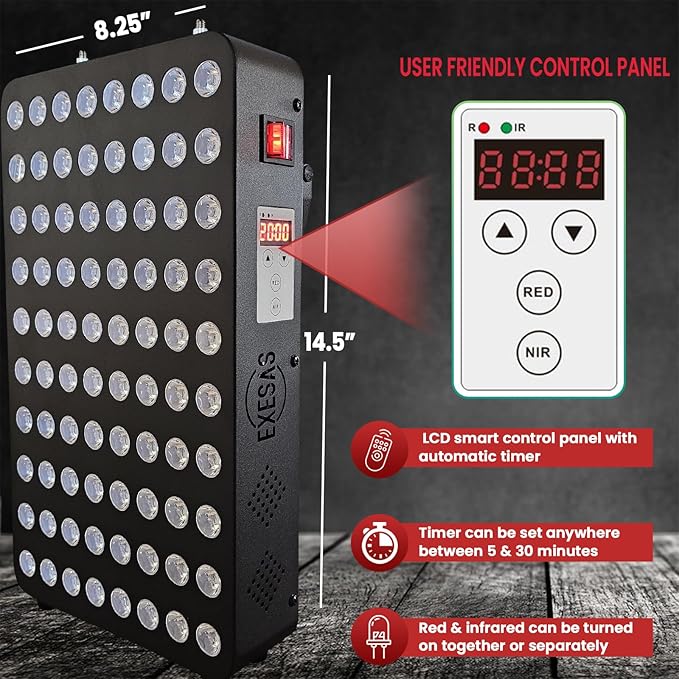 Red Light Therapy Device for Full Body & Face, 660nm & 850nm, Near Infrared Dual-Chip Clinical Grade LED Panel for Beautiful Skin, Weight & Pain Management and Overall Wellness (400-Watts 80-LED)