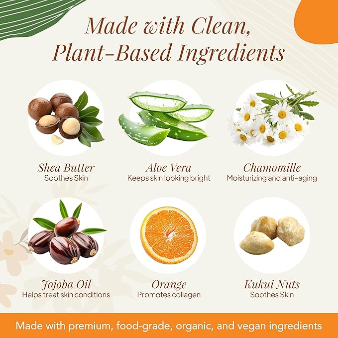 Body Wash Sweet Orange Saavy Naturals - Plant-Based Ingredients - Made In USA - Sensitive Skin Body Wash, l Organic & Vegan Formula With Coconut Oil, Shea Butter, And Aloe Vera - 8.5 Fl Oz,