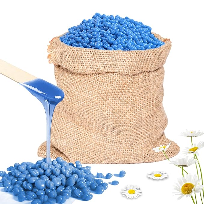 5lb Hard Wax Beads Jumbo Bulk Bag - Blue Stripless Wax Bean Refill for Professional Commercial Salon & At-Home Use, Full Body Hair Removal (Brazilian, Bikini, Face, Underarm, Legs), For Sensitive Skin