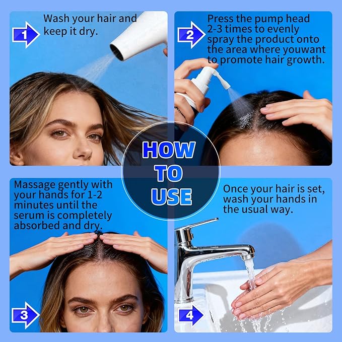 Minoxidil for Men and Women Hair Growth: 5% Minoxidil Spray Hair Regrowth Treatment Serum Stop Hair Thinning and Hair Loss For Stronger Thicker Longer Hair