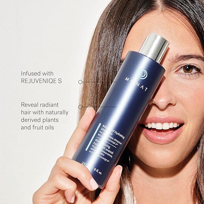MONAT Advanced Hydration Shampoo and Conditioner Set Infused with REJUVENIQE For Dry Fine to Medium Hair - Moisturizes & Strengths - Sulfate-Free, Paraben-Free, Frizz-Reducing - 8 fl. oz. & 6 fl. oz.