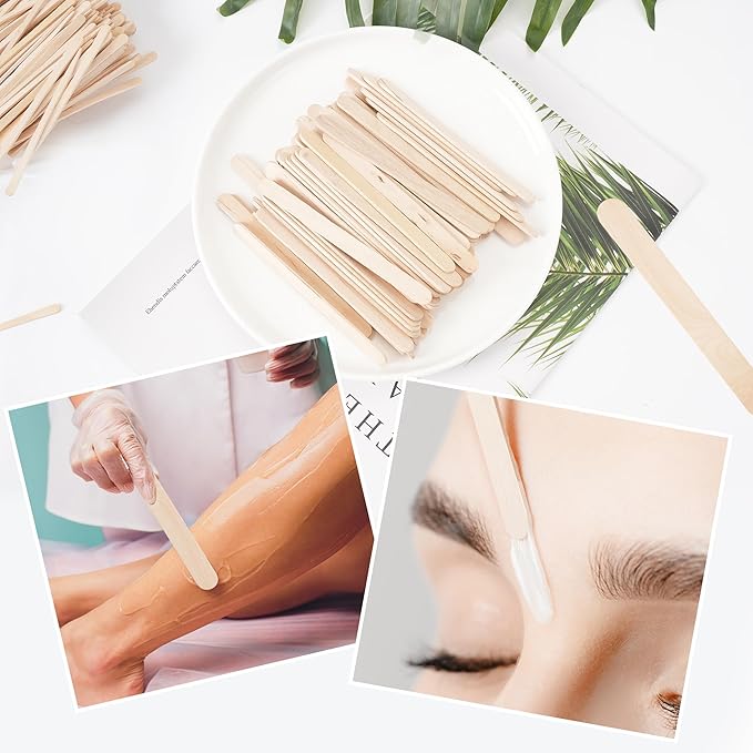 4 Style 1000 Pcs Waxing Sticks Assorted Wax Applicator Sticks for Body Legs Face with Small Medium Large Sizes Wood Popsicle Sticks for Waxing Or Wood Craft Sticks