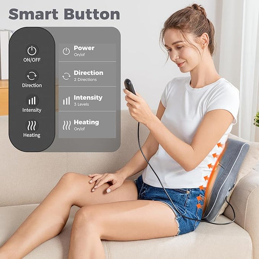 Brelley Shiatsu Neck and Back Massager with Heat, Deep Tissue Kneading Massage Pillow, Electric Massagers with Bi-Directional Rotating Head for Neck, Back, Shoulders, and Legs