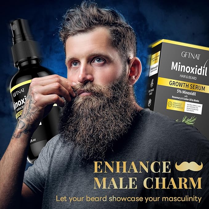 5% Minoxidil for Women with Biotin and Rosemary Hair Growth Serum (Glass Bottle), 5% Minoxidil for Men Spray for Thicker Fuller Hair