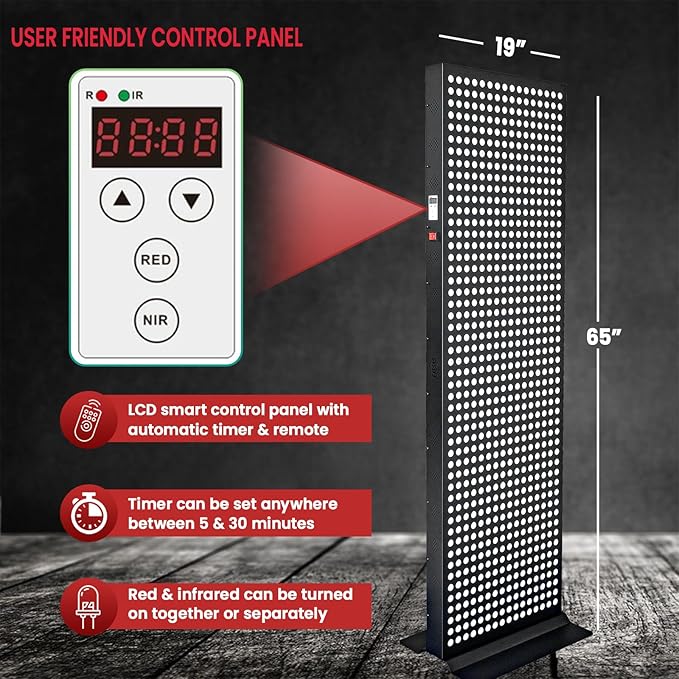Red Light Therapy Device for Full Body, 630nm, 660nm, 810nm & 850nm, Near Infrared Dual-Chip Clinical Grade LED Panel for Smooth Skin, Weight & Pain Management and Overall Wellness (4000-Watt 800-LED)