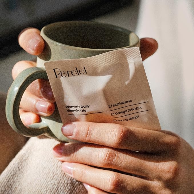 Perelel Womens Daily Vitamin Trio, Multivitamin, Omega 3 Dha + EPA, & Beauty Blend Supplements for Nutrient Support & Overall Wellness, Soy, Dairy & Gluten Free Non GMO Formula, 30 Daily Pill Packs