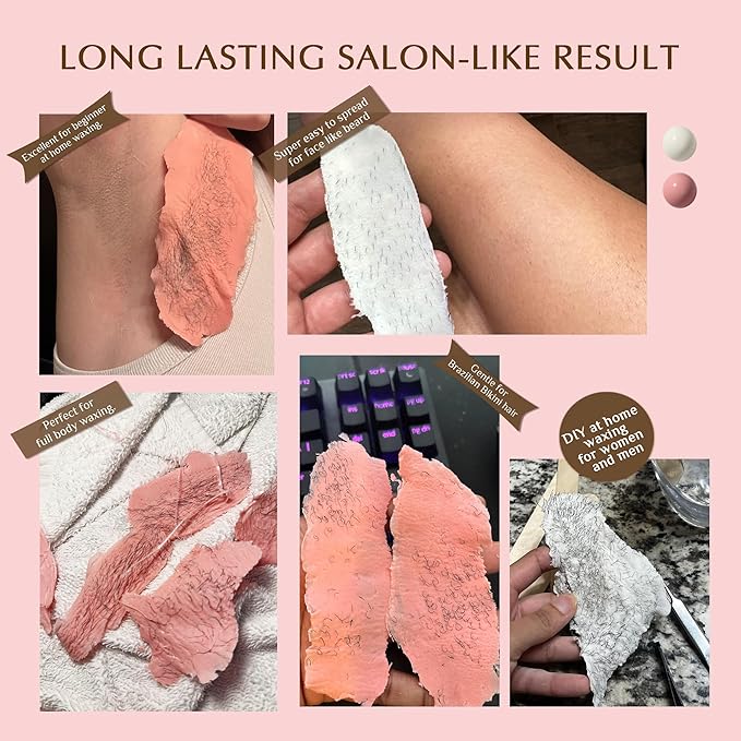 Premium Digital Waxing Kit for Women Sensitive Skin, Wax Warmer Hair Removal for Men at Home with Wax Beads & Silicone Pot, Target Different Types of Brazilian Bikini, Facial, Leg, Full body