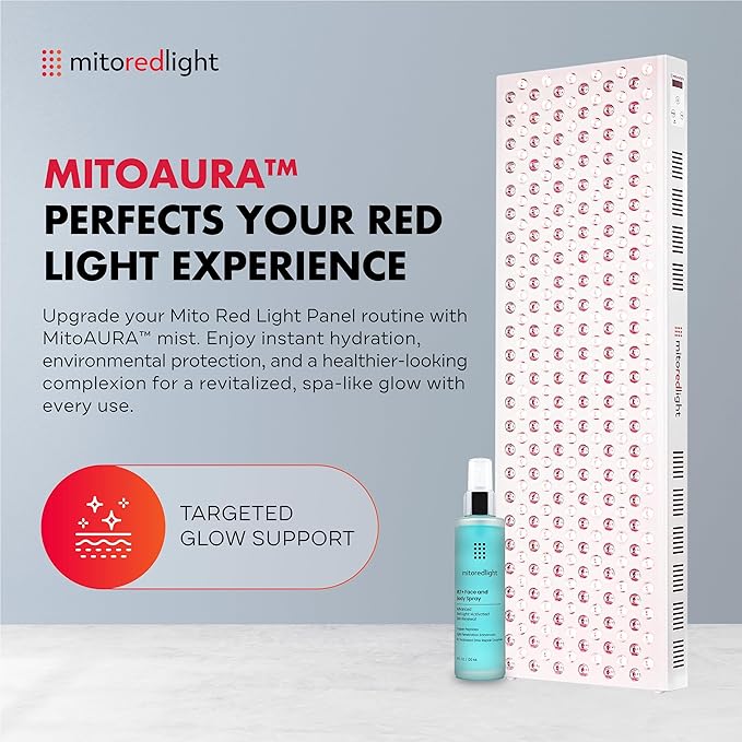 Mito Red Light - MitoMEGA 2.0 Red Light Panel - Red Light Therapy for Face and Neck – Red Light Therapy Panel - Red Light & Near Infrared Red Light Therapy - at-Home Red Light Therapy for Body