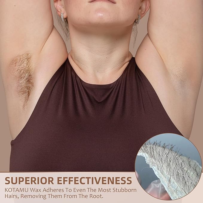 KOTAMU Waxing Beads Unscented Hard Wax Beads for Women& Men Full Body Thick &Thin Hair Removal, 1lb Pack Organic Wax Beans for Sensitive Skin Face Eyebrows Armpit Legs Bikini Brazilian Home Waxing