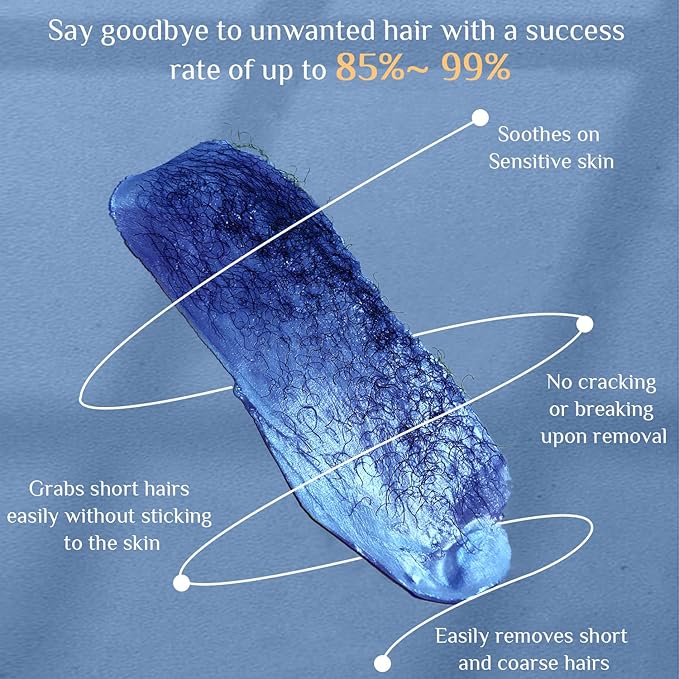 Wax Beads, 1lb Hard Wax Beans for Hair Removal Sensitive Skin with Chamomile Formula Waxing Beads for Full Body Brazilian Bikini Face Eyebrow at Home Wax Refill for Women Men