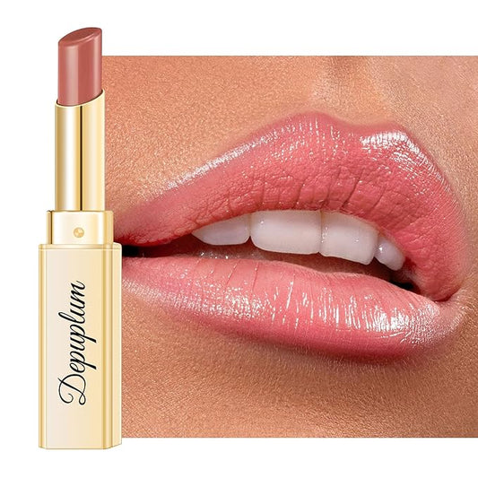 Nude Pink Lipstick for Women Hydrate Glossy Lipstick Moisture Lip Gloss Sheer-Medium Coverage Long Lasting Lipsticks for Dry Lips,DM70 Peach Nude