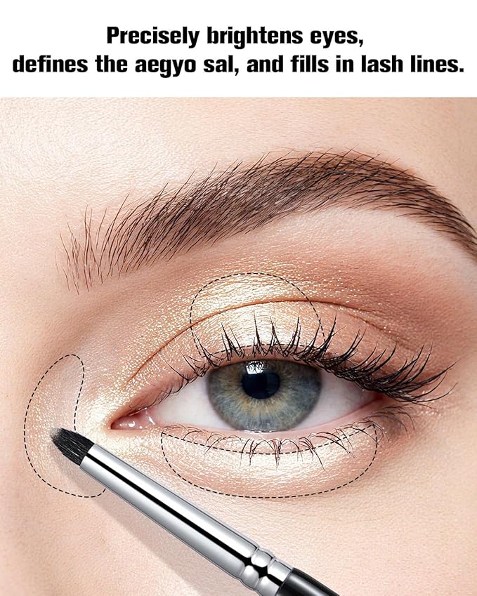 EIGSHOW Small Smudge Brush for Precise Eye Brightening and Under Eye Highlighting (E834)