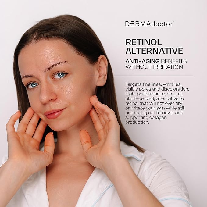 DERMAdoctor Calm Cool + Corrected Dermatologist Formulated Bakuchiol Retinol Alternative Serum for Sensitive Skin; Anti Aging Serum for Fine Lines, Wrinkles, Brightening and Pore Minimizing - 1.01 oz