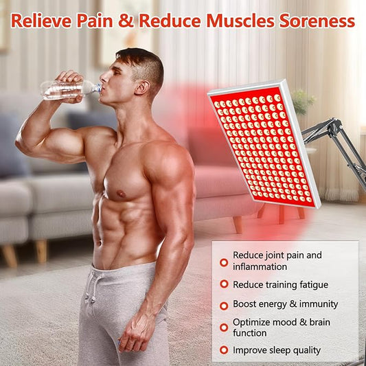 Red Light Therapy for Body & Face | 150 Dual-Wavelength LEDs (660nm Red & 850nm Infrared) Lamp with Adjustable Stand | Full Body Skin Rejuvenation, Muscle Relaxation & Home Pain Relief