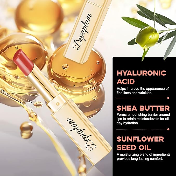 Nude Pink Lipstick for Women Hydrate Glossy Lipstick Moisture Lip Gloss Sheer-Medium Coverage Long Lasting Lipsticks for Dry Lips,DM70 Peach Nude