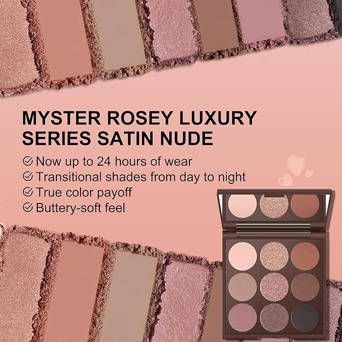 Neutral Eyeshadow Palette, Nude Eyeshadow Palette, Matte Eye Shadow Makeup Palette with Mirror, Long-Lasting Wear, Vegan, Cruelty-Free - 0.5oz (Charm Purple)