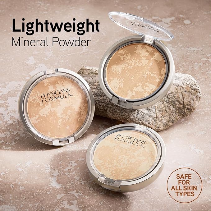 Physicians Formula Mineral Wear Talc-Free Face Powder, Light Coverage Mineral Makeup for Sensitive Skin – Buff Beige