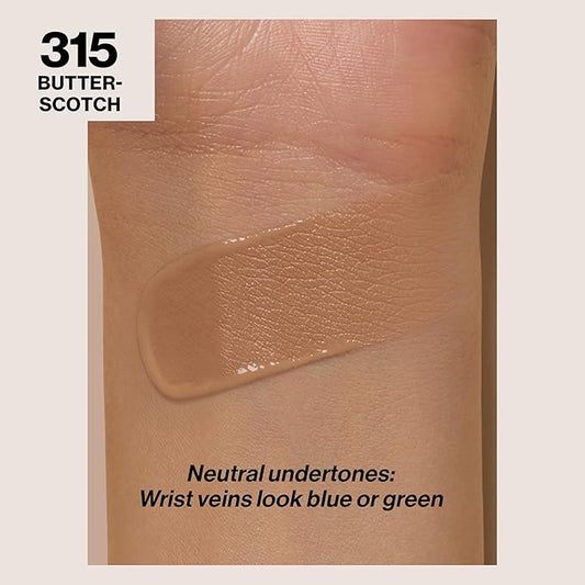 Revlon Liquid Foundation, ColorStay Face Makeup for Combination & Oily Skin, SPF 15, Medium-Full Coverage with Matte Finish, 315 Butterscotch, 1 Fl Oz