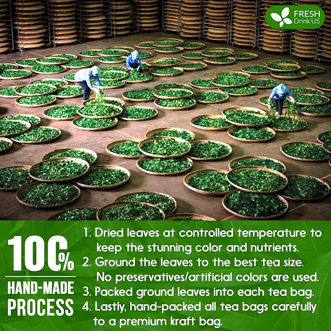 FreshDrinkUS Premium 60 Mango Leaf Tea Bags, 100% Natural & Pure. Loose Leaf Herbal Tea. No Sugar, No Caffeine, No Gluten, Vegan