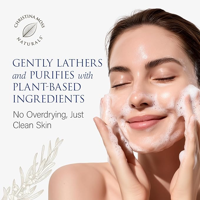 Christina Moss Naturals Face Wash for Women & Men – Gentle Facial Cleanser for All Skin Types, Organic Face Wash & Gel Cleanser for Daily Use, Non-toxic, Fragrance-, Paraben-, Sulfate-Free, 4 oz.