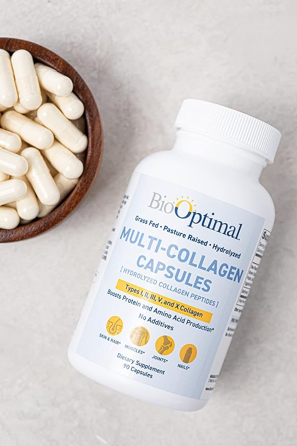Multi-Collagen Supplement Capsules, Types I, II, III, V, & X Collagen, 90 Capsules