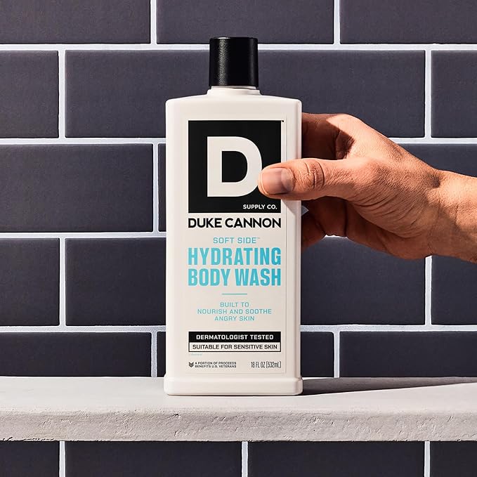 Duke Cannon Hydrating Body Wash - 18oz, Moisturizing Formula for Dry Skin, Refreshing Clean, Tough Yet Gentle, for Men, Soft Side Scent