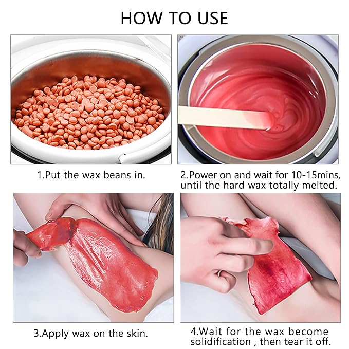 Professional Waxing Kit Wax Warmer Double Pot Wax Heater Machine for Hair Removal, Large Wax Pot for Spa Salon Beauty Esthetician Home, with Adjustable Temperature Set, 50 Wax Stick(White)