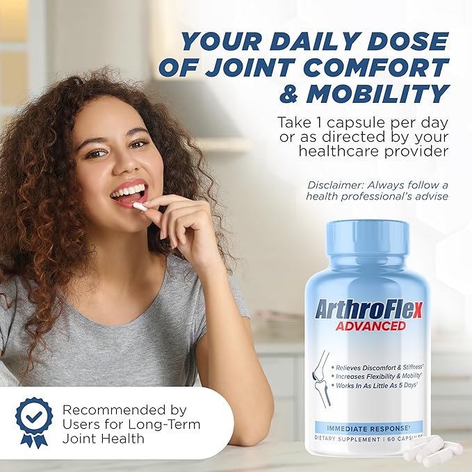 ArthroFlex Advanced Joint Health Supplement – 60 Capsules - Vital Joint Supplements for Women and Men, Type II Collagen Cartilage Supplement, Made in USA Health Care Supplements