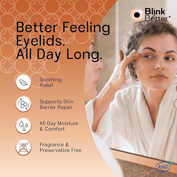BlinkBetter® Restore Eyelid Cream – 3% Oat Extract & Ceramide Complex – Soothing Hydration & Barrier Support for Dry, Itchy, Red, Sensitive, or Flaky Skin Around the Eyes – All-Day Use – 1oz