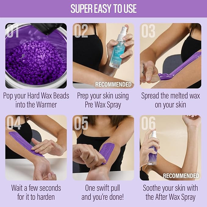 Tress Wellness Wax Beads - Safe for Skin - Dermatologically Tested - At-Home Kit for Bikini, Brazilian & Full Body - Lavender 2.4 lb