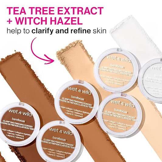 wet n wild Bare Focus Clarifying Finishing Powder | Matte | Pressed Setting Powder Fair-Light