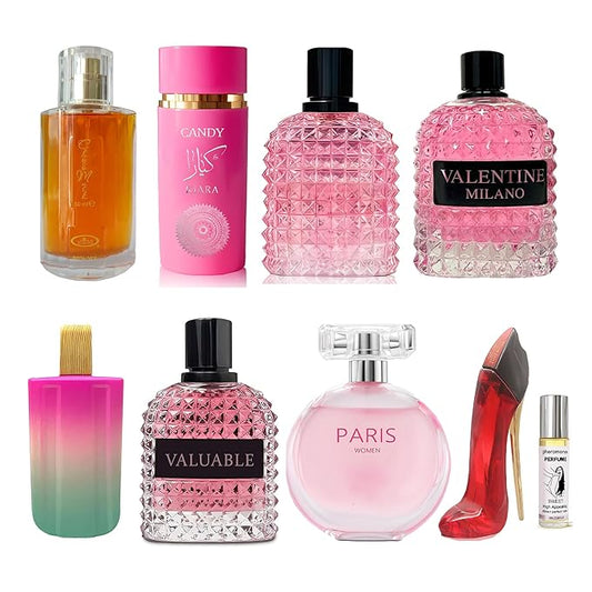 8-Piece Women's Perfume Collection with 10ml Rollerball, EDP Set, Variety of Long Lasting Fragrances for Women (combo A)