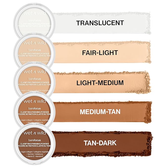 wet n wild Bare Focus Clarifying Finishing Powder | Matte | Pressed Setting Powder Fair-Light (Pack of 2)