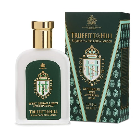 Truefitt & Hill Luxury Aftershave Balm - West Indian Limes - Premium Soothing Moisturizer with Aloe Vera Extract - Ideal for Sensitive Skin, Razor Burn Relief, and a Silky Smooth Finish - 3.38 oz