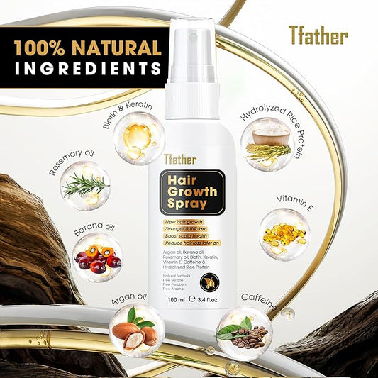 Herb Hair Growth Oil Spray for Women Men - Dry Scalp Hair Growth Serum for Combat Hair Loss, Strengthening, Boost Scalp Health to Stimulate Thinning Hair Regrowth Thicker & Longer