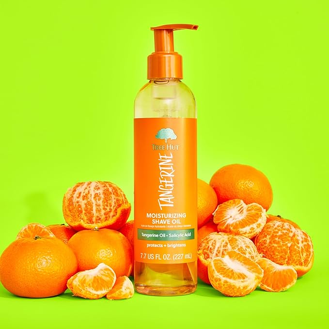 Tree Hut Tangerine Moisturizing Shave Oil, Gel-to-Oil Formula, Ultra Hydrating Barrier for a Close, Smooth Shave, For All Skin Types, 7.7 fl oz