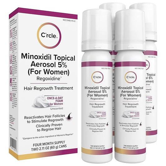 Minoxidil for Women 5% Foam - Helps Restore Top of Scalp Hair Loss and Support Hair Growth for Women, Regrowth with Unscented Topical Treatment for Thinning Hair (5% Foam 8-Month Supply)