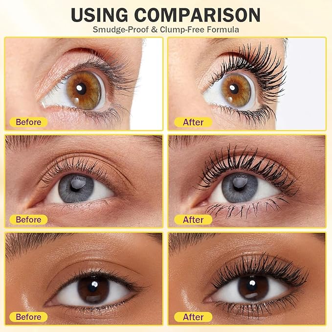 Bubble Mascara,Smudge-Proof,Clump-Proof, Waterproof Formula Creates Thick, Well-Defined Lashes and Enhances The Natural Look, Can be Layered to Boost Curl (1Pcs)