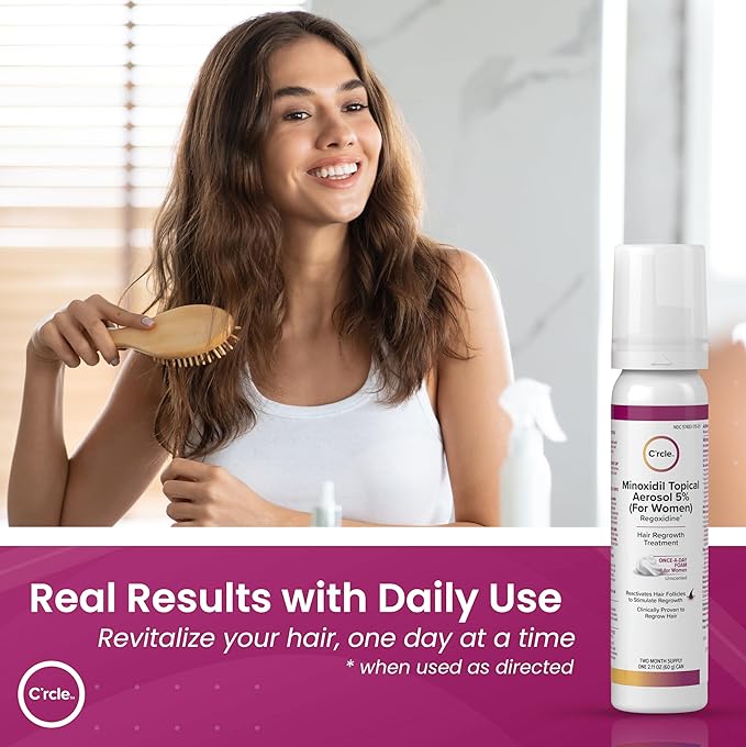 Minoxidil for Women 5% Foam - Helps Restore Top of Scalp Hair Loss and Support Hair Growth for Women, Regrowth with Unscented Topical Treatment for Thinning Hair (5% Foam 4-Month Supply)