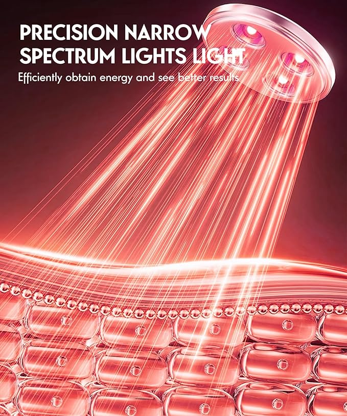 Yahi Red Light Therapy for Face and Neck, Rechargeable and Ergonomic Design for Home & Travel, Cordless Face Mask Light Therapy, White